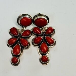 Geneva Apachito Coral Dangle Earrings